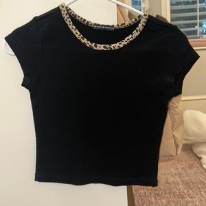 Brandy Melville black cheetah top